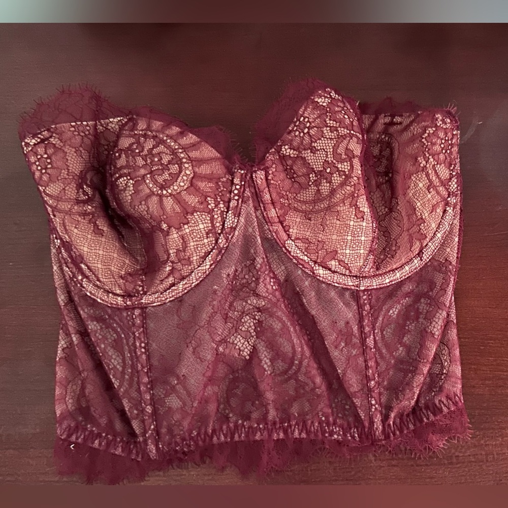 34D VICTORIA SECRET RED BUSTIER TOP
